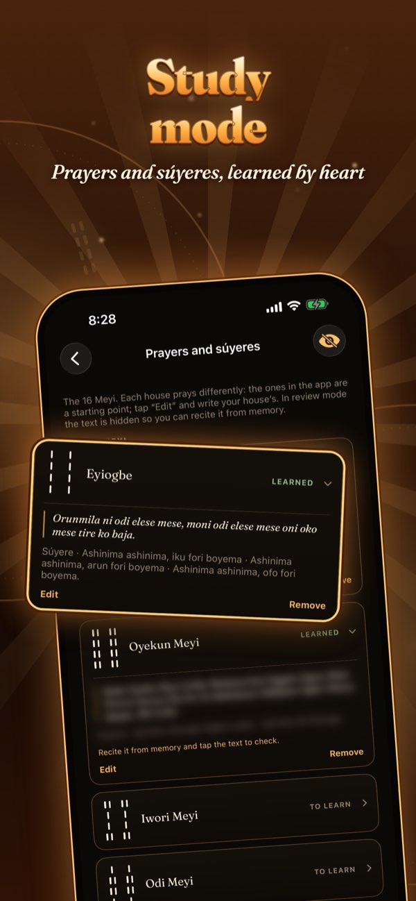 Study mode: the prayers and súyeres in the app, to learn them by heart.