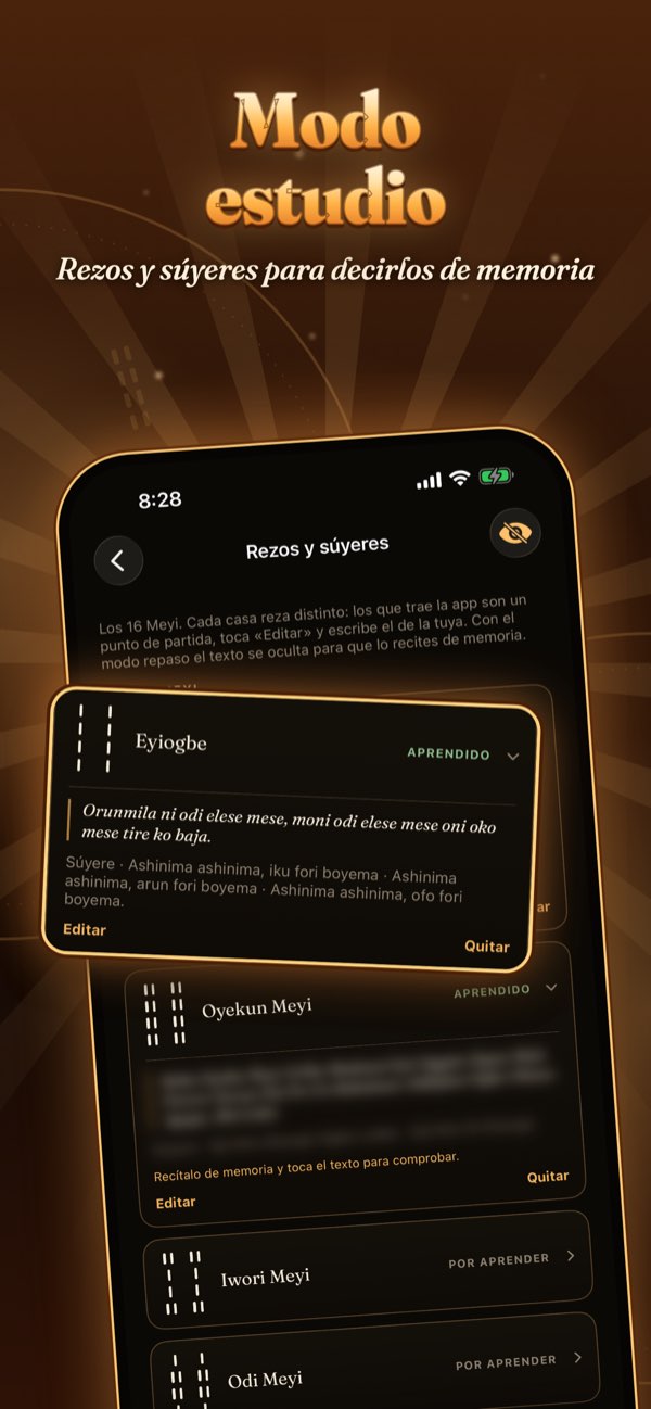 Modo estudio: los rezos y súyeres de la app, para decirlos de memoria.