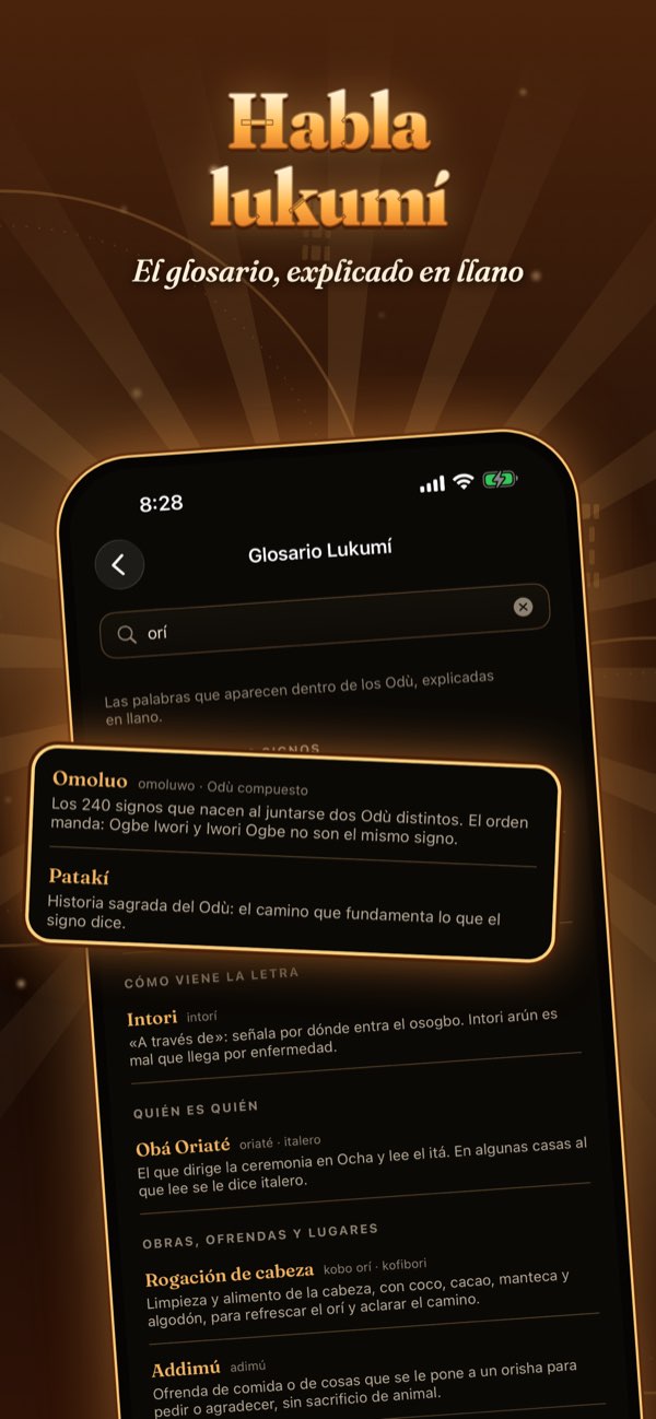 Habla lukumí: el glosario de la app, con cada palabra explicada en llano.